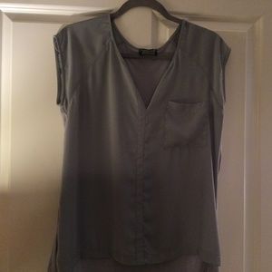 Gray short sleeve blouse